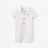 Dreamscape Grey Seersucker Collared Shortall