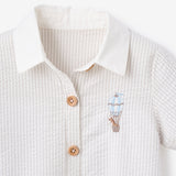 Dreamscape Grey Seersucker Collared Shortall