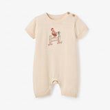 Rooster Embroidered Knit Shortall