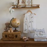 Up & Away Embroidered Gray Seersucker Jon Jon