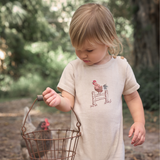 Rooster Embroidered Knit Shortall