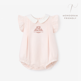 Pink Seersucker Collared Bubble