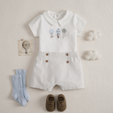 Up & Away Embroidered Bodysuit & Seersucker Short Set