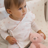 Pink Bow Organic Cotton Pointelle 3pc Bag Set