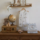 Up & Away Embroidered Gray Seersucker Jon Jon