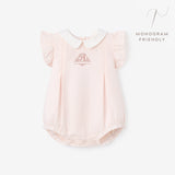 Pink Seersucker Collared Bubble