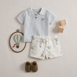 Up & Away Knit Polo Shirt + Printed Oxford Shorts