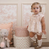 Fleur de Provence Smocked Babydoll Top & Bloomer Set