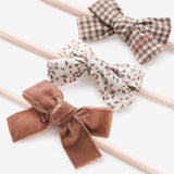 Plaid, Berry, & Velvet Bow Headband Set 3 pk