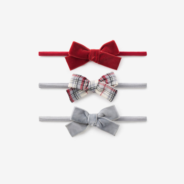 Langley Tartan + Velvet Headband Set 3 pk