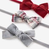 Langley Tartan + Velvet Headband Set 3 pk