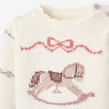 Rocking Horse Sweater & Plaid Skirt