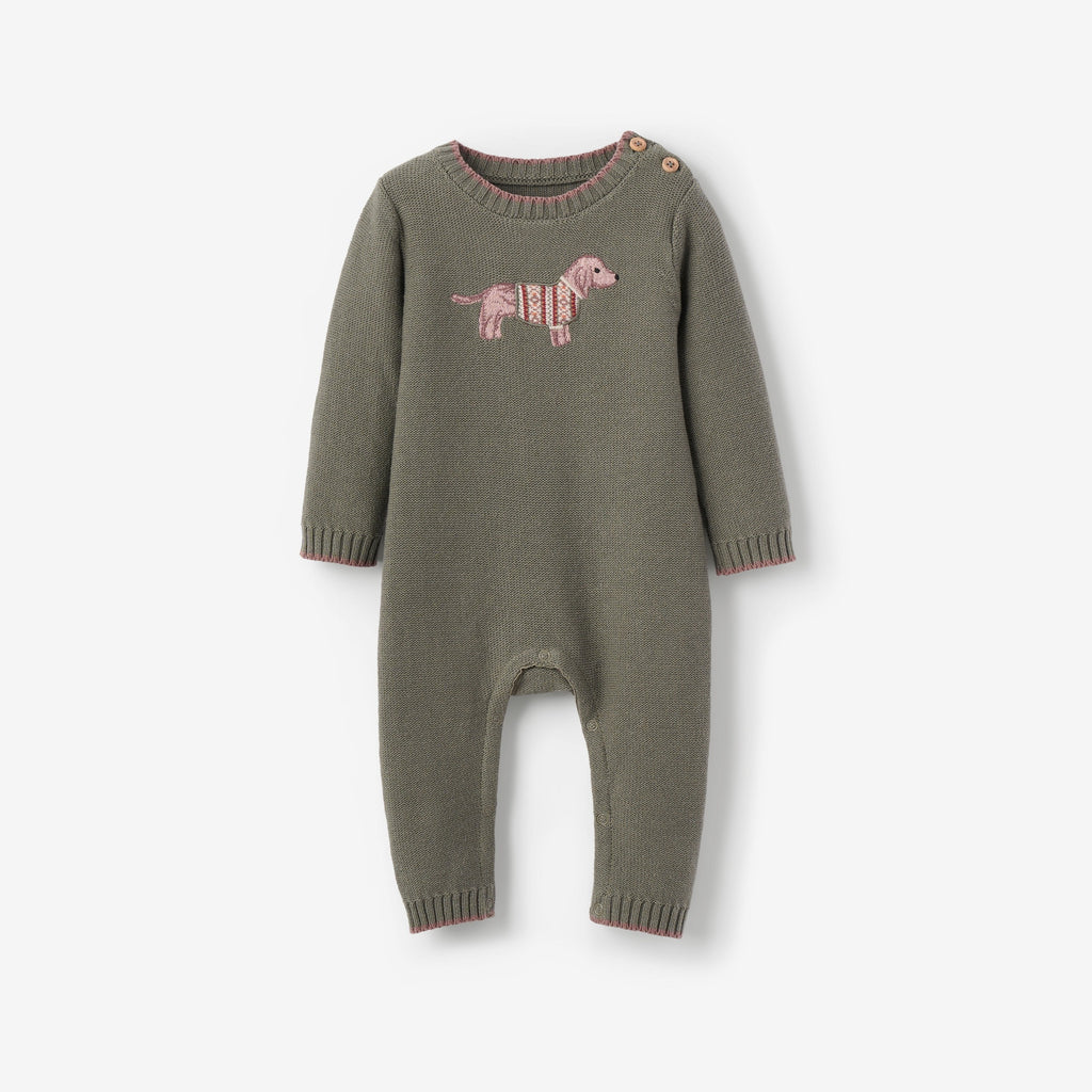 Dog Knit Baby Jumpsuit