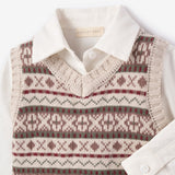Fair Isle Sweater Vest + Corduroy Pants Set