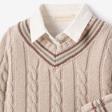 Taupe Sweater + Plaid Pants Set