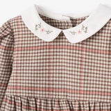 Plaid Bubble w/ Embroidered Peter Pan Collar