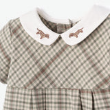 Heritage Plaid Dog Embroidered Collar Bubble
