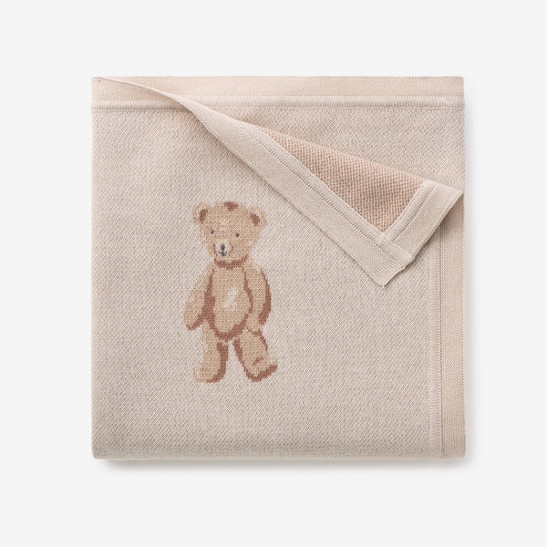 Teddy Bear Knit Baby Blanket