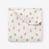 Teddy Bear Print Double Layer Swaddle Blanket