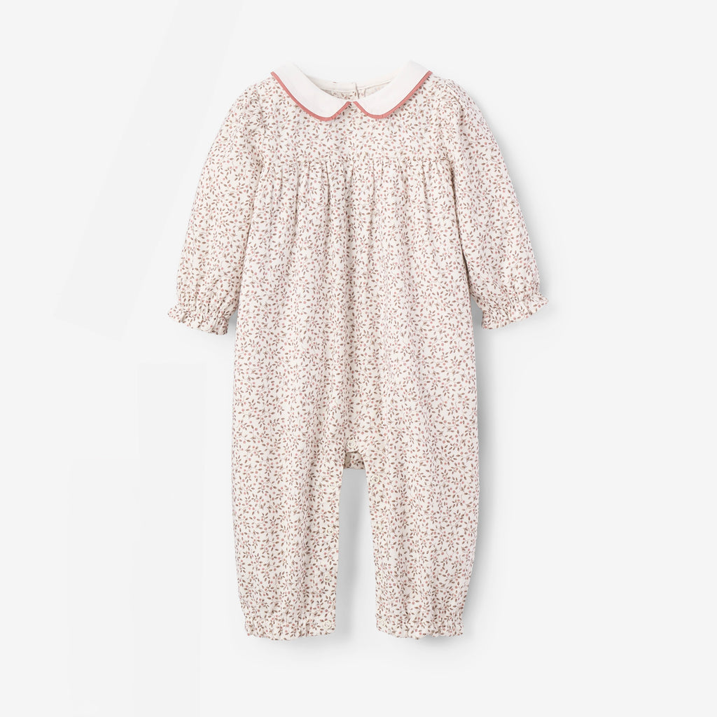 Berry Vines Embroidered Collar Jumpsuit