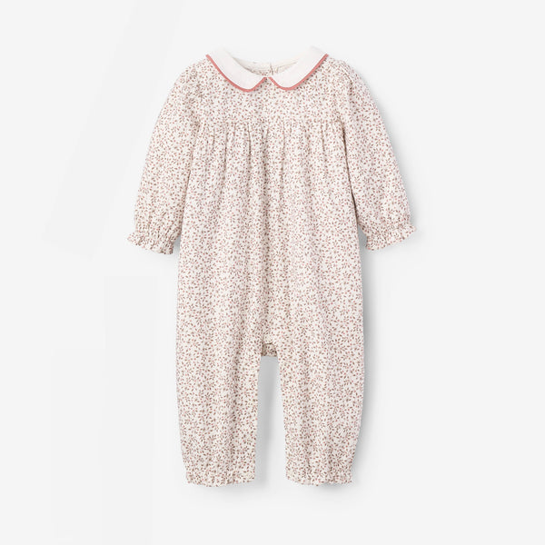 Berry Vines Embroidered Collar Jumpsuit