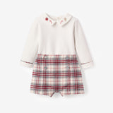 Langley Tartan Shorts + Embroidered Holiday Bodysuit