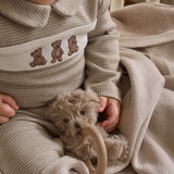 Plush Textured Bear Wooden Ring Rattle
