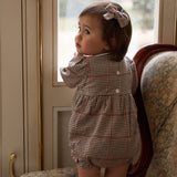 Plaid Bubble w/ Embroidered Peter Pan Collar