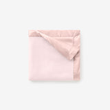 Pale Pink Satin Trim Flannel Fleece Baby Security Blanket
