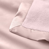 Pale Pink Satin Trim Flannel Fleece Baby Security Blanket