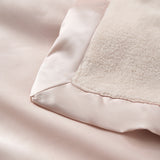 Taupe Satin Trim Flannel Fleece Baby Security Blanket