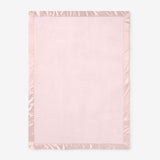 Pale Pink Satin Trim Flannel Fleece Baby Stroller Blanket
