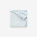 Pale Blue Satin Trim Flannel Fleece Baby Security Blanket