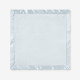 Pale Blue Satin Trim Flannel Fleece Baby Security Blanket