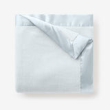 Pale Blue Satin Trim Flannel Fleece Baby Stroller Blanket