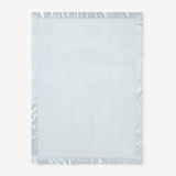 Pale Blue Satin Trim Flannel Fleece Baby Stroller Blanket