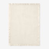 Cream Satin Trim Flannel Fleece Baby Stroller Blanket