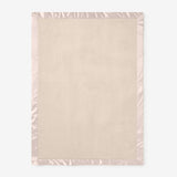 Taupe Satin Trim Flannel Fleece Baby Stroller Blanket