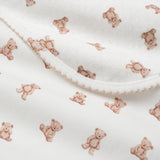 Teddy Bear Print Double Layer Swaddle Blanket