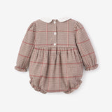 Plaid Bubble w/ Embroidered Peter Pan Collar