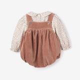 Berry Vines Top + Velveteen Overall Bubble