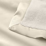 Cream Satin Trim Flannel Fleece Baby Security Blanket