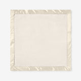 Cream Satin Trim Flannel Fleece Baby Security Blanket
