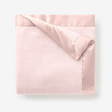 Pale Pink Satin Trim Flannel Fleece Baby Stroller Blanket