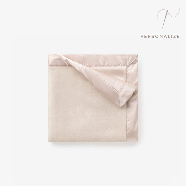 Taupe Satin Trim Flannel Fleece Baby Security Blanket