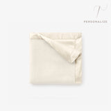Cream Satin Trim Flannel Fleece Baby Security Blanket