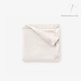 White Satin Trim Flannel Fleece Baby Security Blanket
