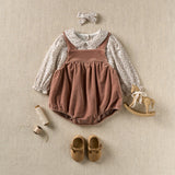 Berry Vines Top + Velveteen Overall Bubble
