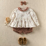 Stable Gardens Printed Top + Velveteen Bottoms