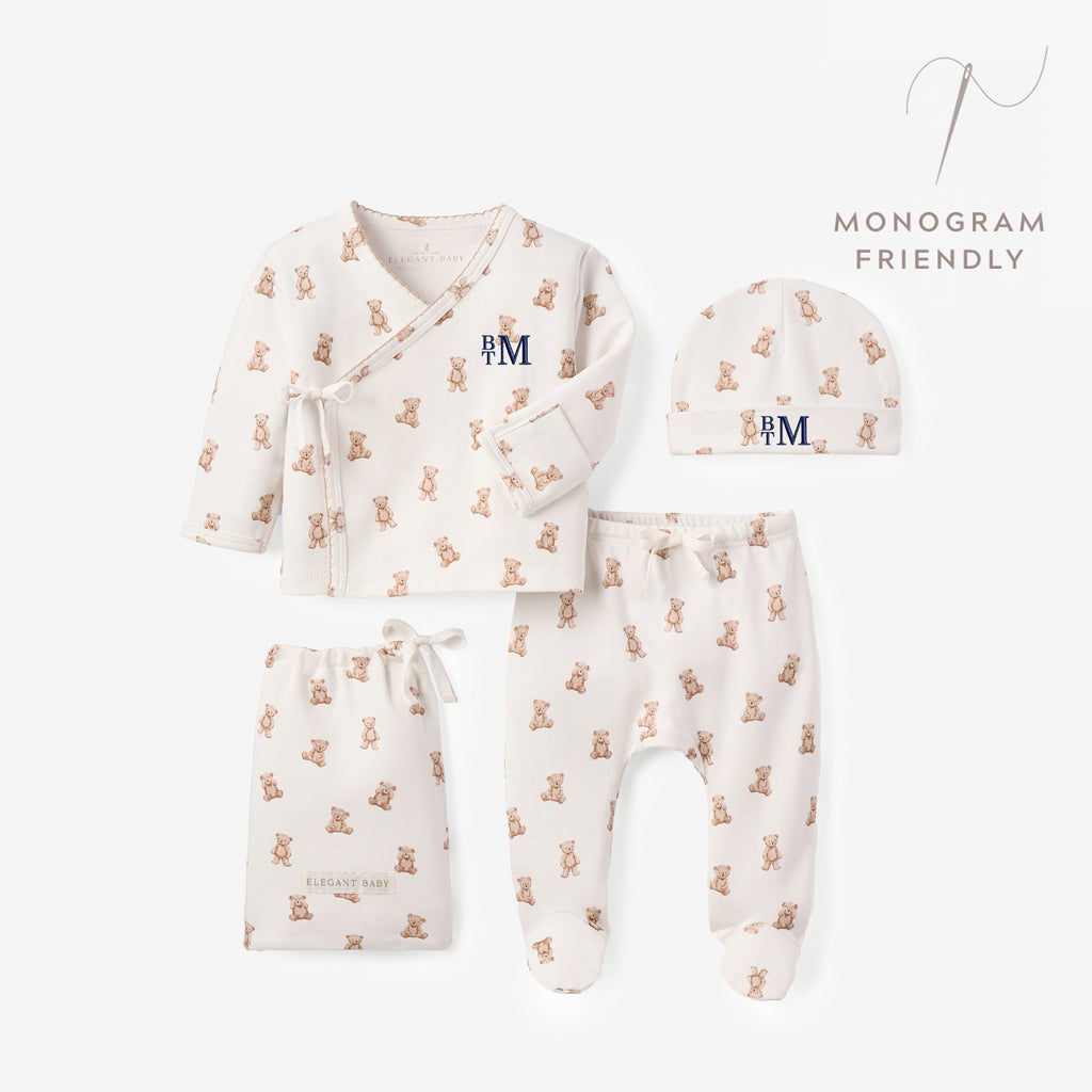 Teddy Bear Double Layered Cotton Layette Set